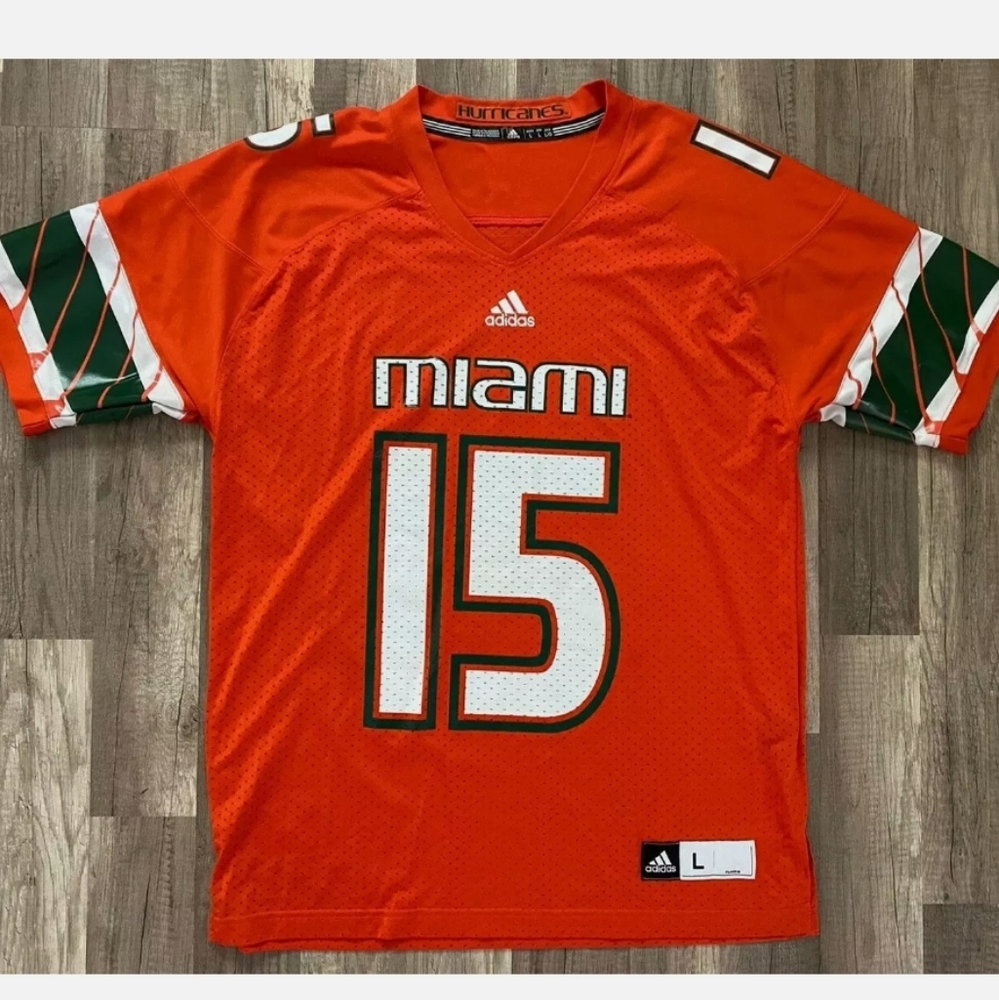 Adidas Miami Hurricanes Jersey Orange Size…